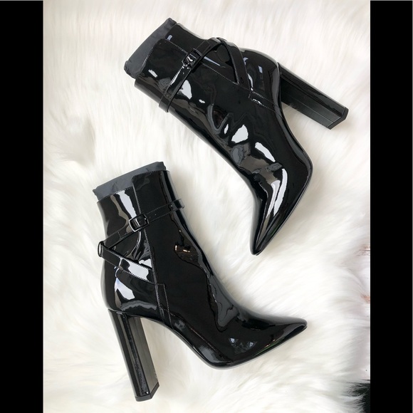 Saint Laurent Black Patent Soixante Vernice Grupy Boots Size 39 - Picture 5 of 12